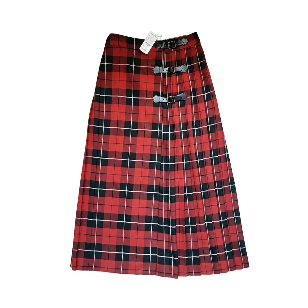 Brooks Brothers Red Plaid Kilt High Wasit Maxi Wrap Skirt | Size 0